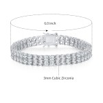 跨境商品欧美爆款嘻哈3MM镶锆石网球手链双排Tennisbracelet潮批