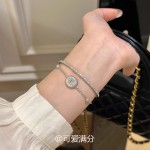 重工银色拉丝圆盘精致手链新款轻奢冷淡风轻奢手饰女