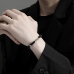 复古浮木手链男款个性冷淡风枯木编织手绳时尚简约仿泰银男士手环