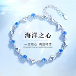 海洋之心手链女镀s925纯银潮轻奢小众设计高级闺蜜手镯气质小清新