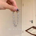 清冷感银色蕾丝花环手链轻奢精致千金高级感气质手链