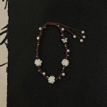 新中式三生三世莲花手绳女手工编织珍珠莲花朵蝴蝶流苏手链国风潮