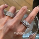 不撞款vintage叠戴华丽重工排钻戒指爆闪老钱风食指戒高级感贵气