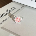 爆款文艺风晕染渐变珐琅花朵戒指女时尚设计感气质轻奢百搭食指戒