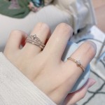 城堡烟花系列皇冠情侣戒指女ins二组合对戒小众网红一款多戴指环