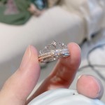 城堡烟花系列皇冠情侣戒指女ins二组合对戒小众网红一款多戴指环