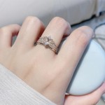 城堡烟花系列皇冠情侣戒指女ins二组合对戒小众网红一款多戴指环
