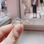 城堡烟花系列皇冠情侣戒指女ins二组合对戒小众网红一款多戴指环
