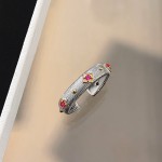 中古vintage祖母绿钻戒 布契拉丝红刚玉双金色潮戒指女轻奢高级感