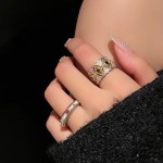 中古vintage祖母绿钻戒 布契拉丝红刚玉双金色潮戒指女轻奢高级感