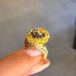 新款奢华彩宝阿斯切黄钻高碳钻开口戒指创意鹅蛋形大克拉订婚女戒