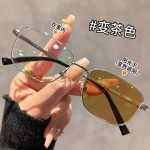 6639感光变色眼镜框新款金属男防蓝光平光镜眼镜架女变色眼镜