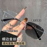 6639感光变色眼镜框新款金属男防蓝光平光镜眼镜架女变色眼镜