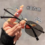 6639感光变色眼镜框新款金属男防蓝光平光镜眼镜架女变色眼镜
