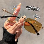 6639感光变色眼镜框新款金属男防蓝光平光镜眼镜架女变色眼镜