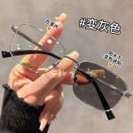 6639感光变色眼镜框新款金属男防蓝光平光镜眼镜架女变色眼镜