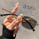 6639感光变色眼镜框新款金属男防蓝光平光镜眼镜架女变色眼镜