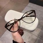 大框猫眼镜女款网红款复古防蓝光平光镜韩系素颜镜框架眼镜