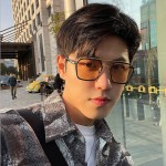 复古大框变色眼镜网红同款日夜两用眼镜男潮流金属平光眼镜