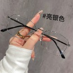 小红书方框网红防蓝光平光镜大脸显瘦金丝框金属镜框