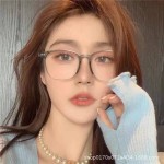 小红书爆款冷茶色眼镜框女防蓝光眼镜男平光镜网红款素颜神器框架