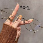 银丝猫眼眼镜框女椭圆框纯欲老钱风超轻眼镜架