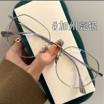 多边形冷银大框眼镜防蓝光大脸显瘦素颜平光眼镜