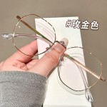 多边形冷银大框眼镜防蓝光大脸显瘦素颜平光眼镜