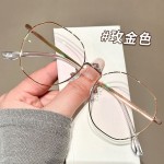 多边形冷银大框眼镜防蓝光大脸显瘦素颜平光眼镜