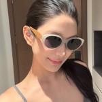 复古椭圆猫眼墨镜女方圆脸显瘦百搭黑色太阳镜高级感网红韩版墨镜