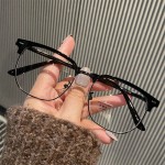 防蓝光眼镜理工男款痞帅高颜值网红同款半框眼镜框架女款