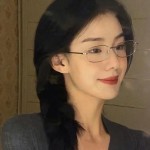 斯文禁欲系金丝眼镜长方形窄框日系男女生平光镜