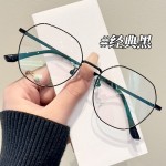 超轻金属银框眼镜女防蓝光大脸显瘦网上专业配镜眼镜