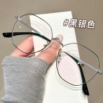 超轻金属银框眼镜女防蓝光大脸显瘦网上专业配镜眼镜
