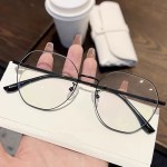 超轻金属银框眼镜女防蓝光大脸显瘦网上专业配镜眼镜