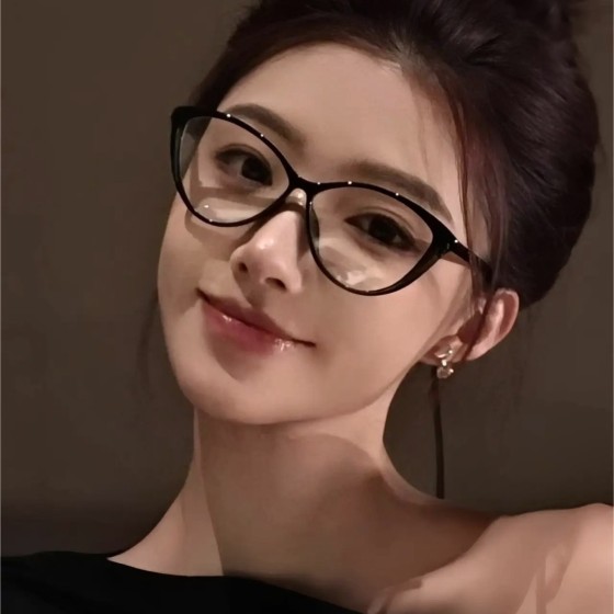 新款欧美眼镜辣妹百搭时尚黑框猫眼镜框防蓝光跨境网红