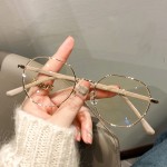 学生韩版眼镜女抗防蓝光高清网红高颜值素颜圆脸显脸小平光镜