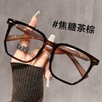 超轻冷茶眼镜女镜片高级感大框显脸小防蓝光眼镜框男