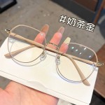学生高颜值眼镜女文艺素颜圆脸防蓝光高级感框架眼镜眼镜框男