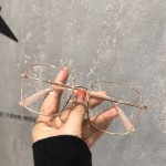 女款素颜眼镜防蓝光高清平光镜金属镜框网红大脸显瘦潮