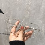 女款素颜眼镜防蓝光高清平光镜金属镜框网红大脸显瘦潮