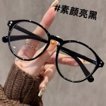 素颜显白复古玳瑁圆框架眼镜奶呼呼显瘦防蓝光平光镜