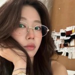 韩版纯欲风椭圆半框金属防蓝光平光镜女方圆脸高级感