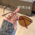 网红同款欧美风猫眼变色镜框女时尚轻奢防蓝光平光镜超轻