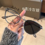 网红同款欧美风猫眼变色镜框女时尚轻奢防蓝光平光镜超轻