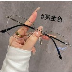 女生金丝眼镜方框斯文复古方框素颜纯欲金边眼镜框窄男ins风B