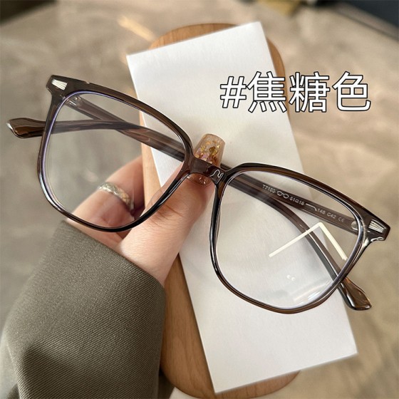 新款方框橄榄绿复古眼镜框 小红书ins防蓝光镜架男女款平光
