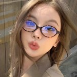 网红爆款豹纹椭圆框架防蓝光平光眼镜素颜显瘦眼镜框女款