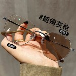 时尚男女款成品平光度数潮流大框眼镜框架感光变色片舒适轻便