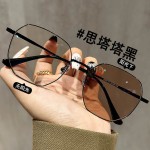 时尚男女款成品平光度数潮流大框眼镜框架感光变色片舒适轻便